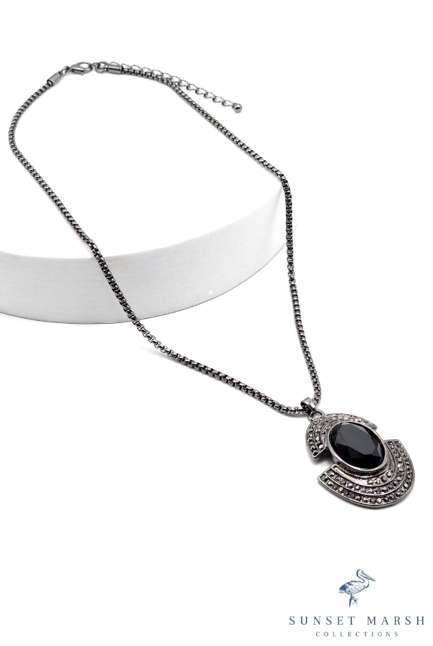 Midnight Horizon - Black Necklace - Sunset Marsh Collections