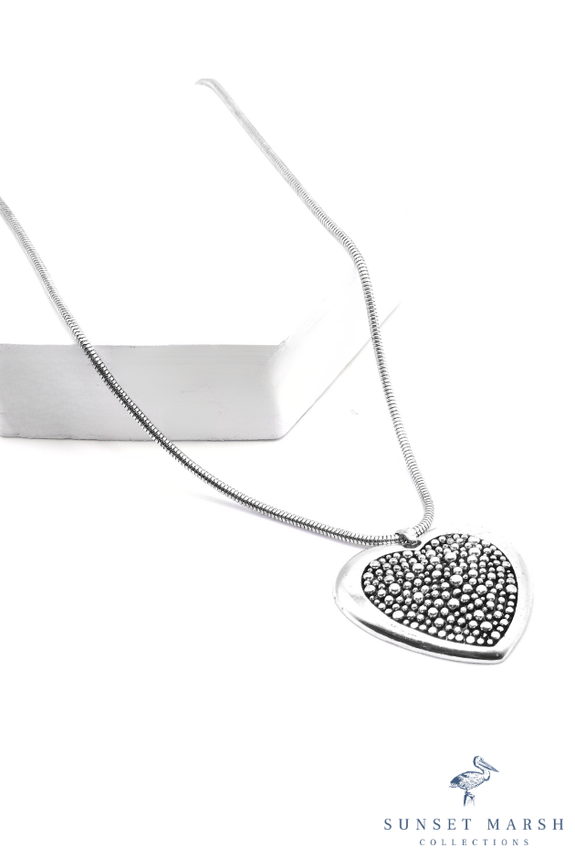 Eternity Heart - Silver Necklace - Sunset Marsh Collections
