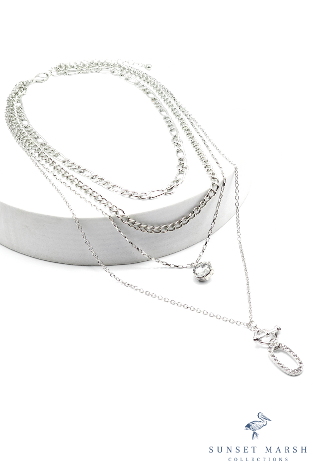 Layers of Luxe - Silver Necklace - Sunset Marsh Collections