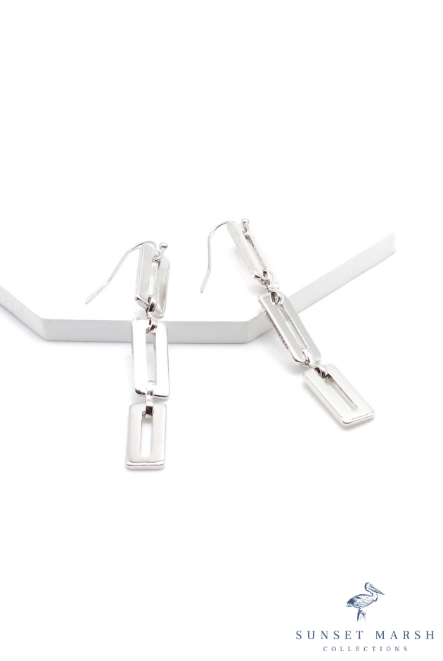 Urban Lattice - Silver Earrings - Sunset Marsh Collections