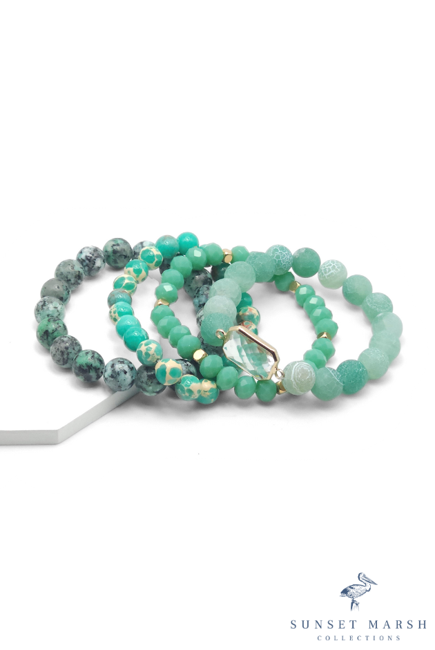 Mystic Mosaic - Green Bracelet - Sunset Marsh Collections