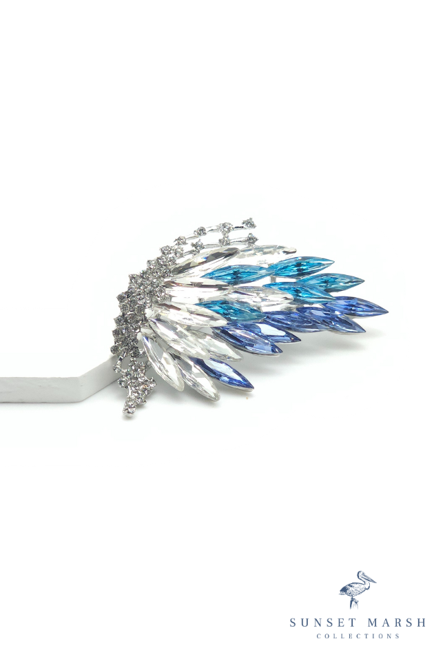Heavenly Plume - Blue Brooch - Sunset Marsh Collections