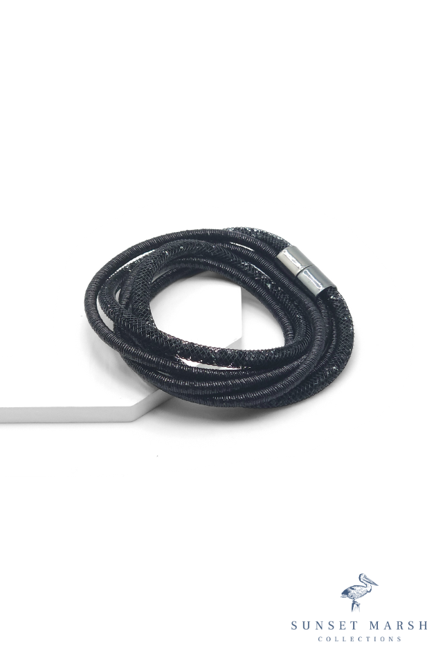 Celestial Coil - Black Bracelet - Sunset Marsh Collections