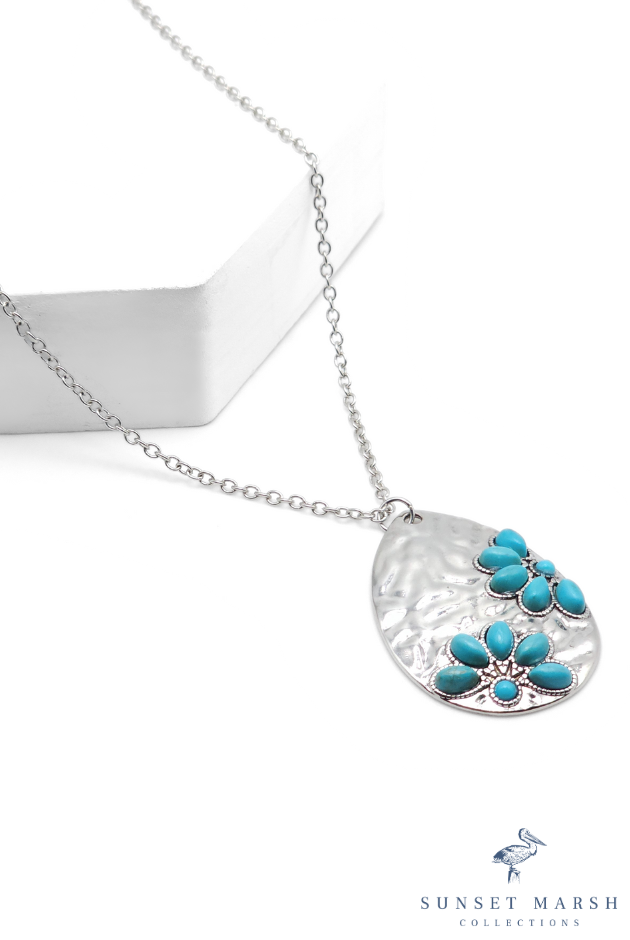 Southwest Bloom - Blue Necklace - Sunset Marsh Collections