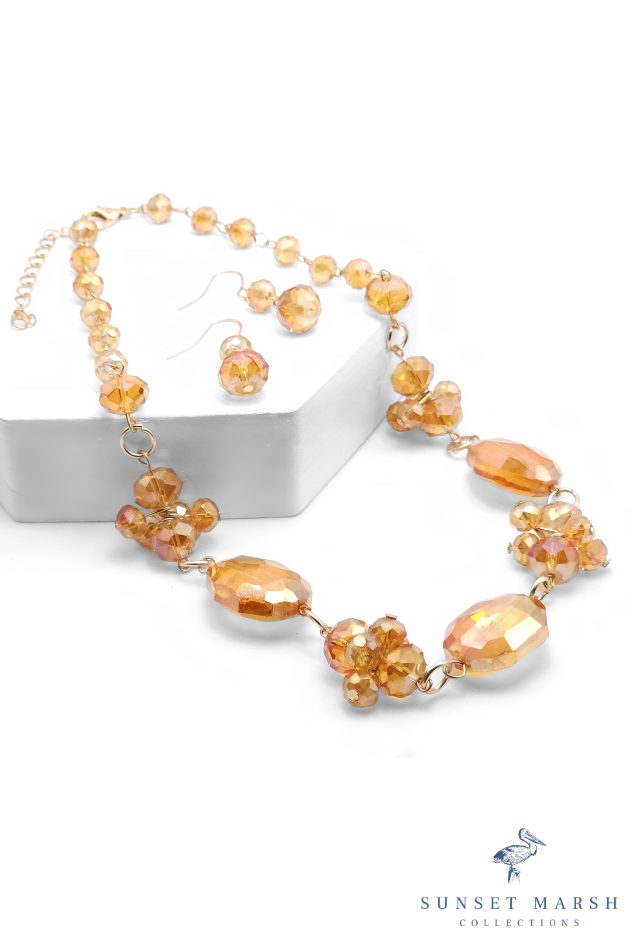 Moonlit Mirage - Orange Necklace Set - Sunset Marsh Collections