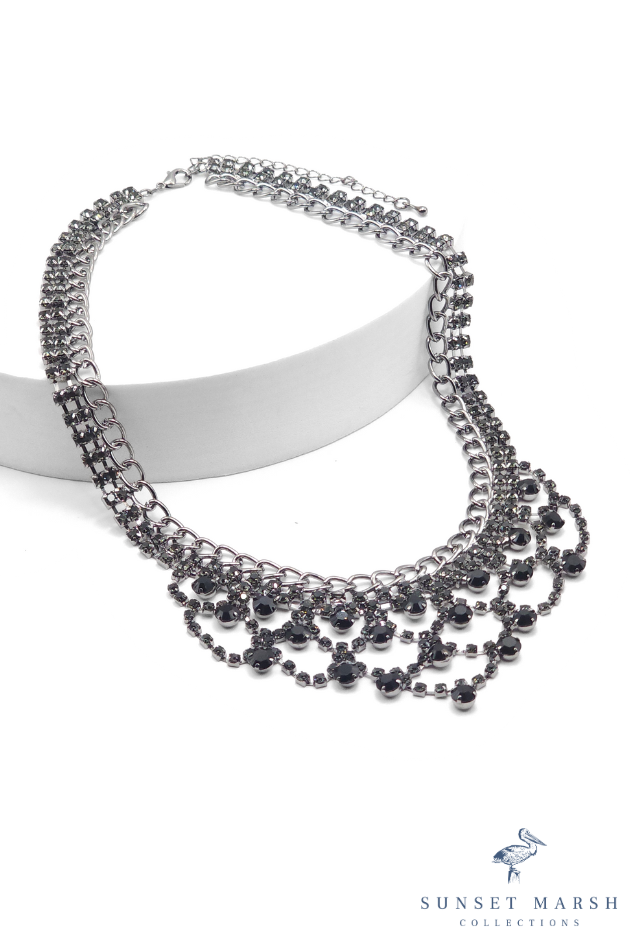 Midnight Majesty - Black Necklace - Sunset Marsh Collections