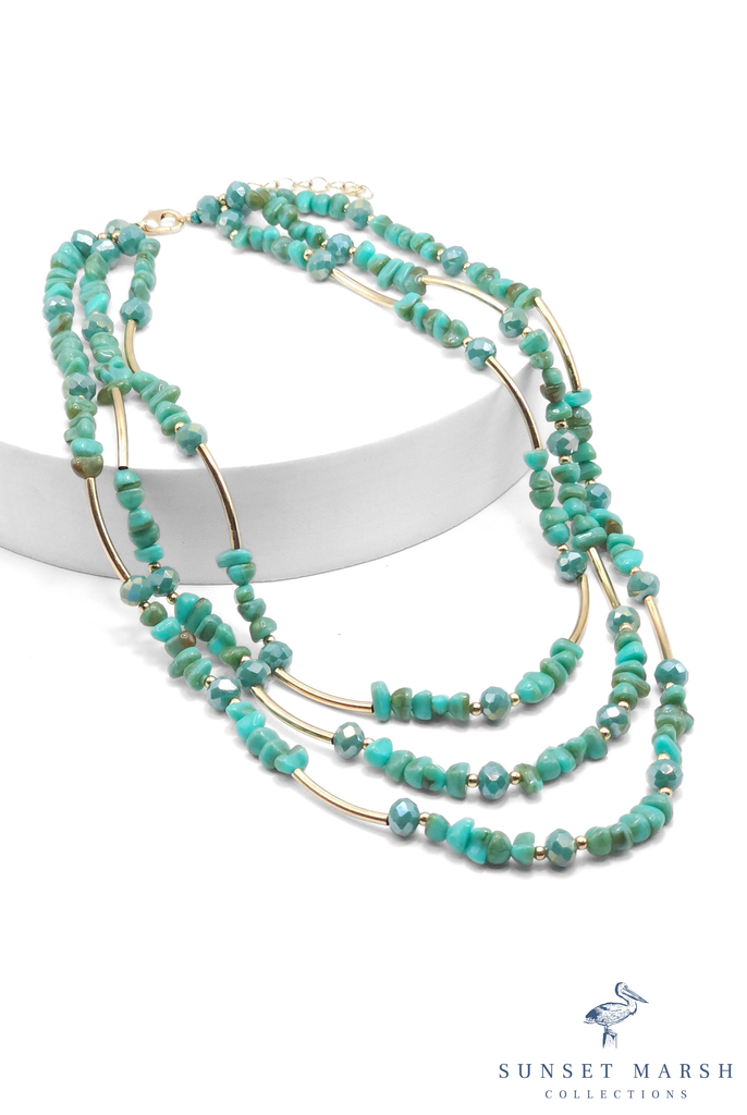 Layered Oasis - Blue Necklace - Sunset Marsh Collections