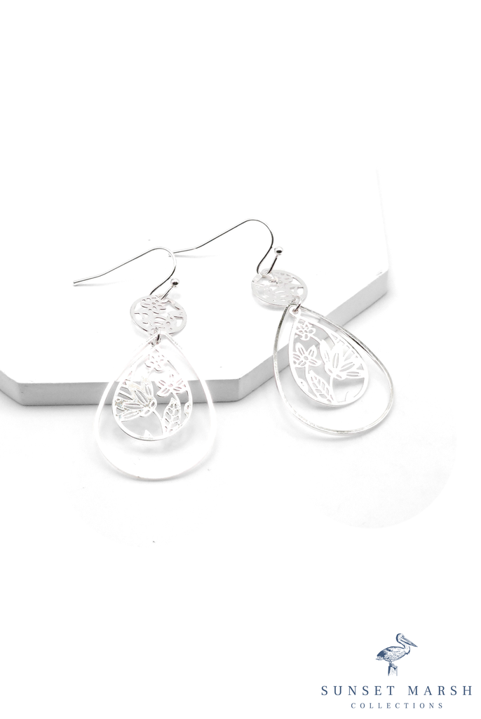 Blooming Lace Drops - Silver Earrings - Sunset Marsh Collections